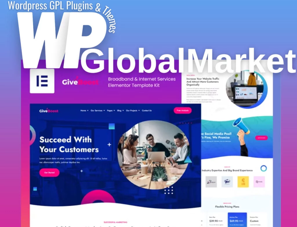 Give boost – digital marketing agency elementor template kit