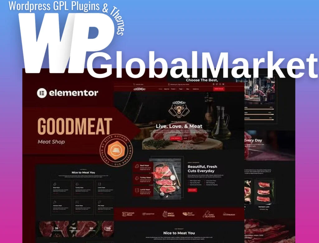 Goodmeat – meat shop and butcher elementor template kit