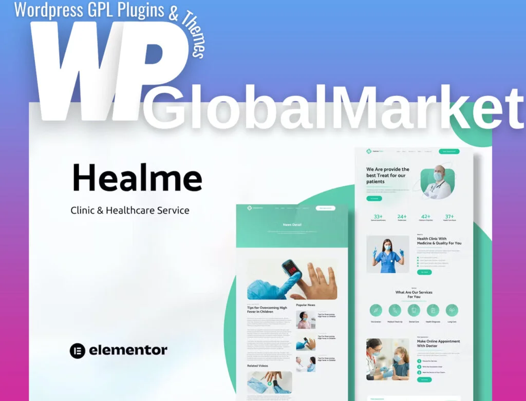 Healme – clinic and healthcare service elementor template kits