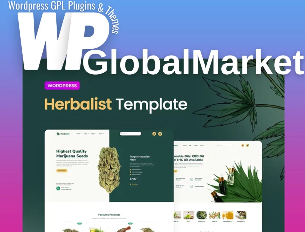 Herbalist – medical marijuana store elementor template kit