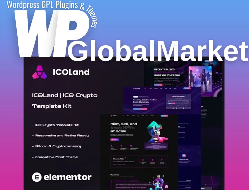 Icoland – nft cryptocurrency elementor template kit