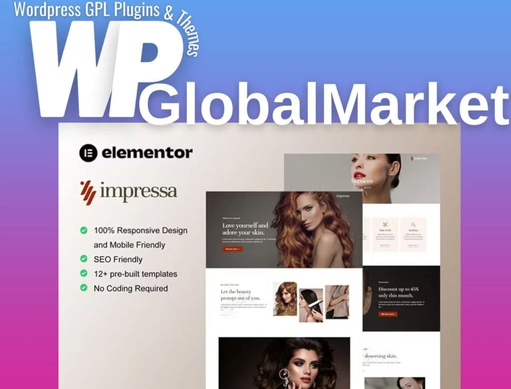 Impressa – personal stylist & makeup service elementor template kit