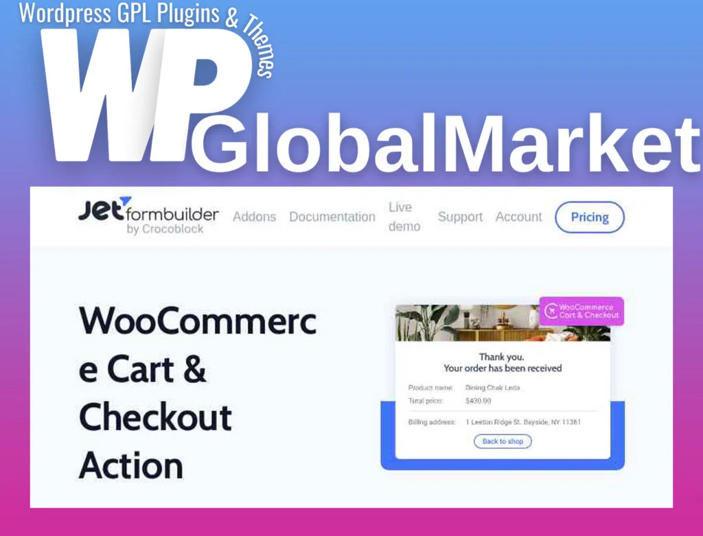 Jetformbuilder woocommerce cart and checkout action