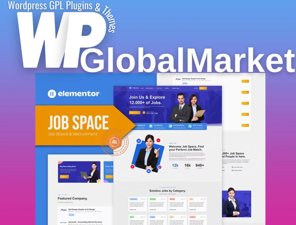 Job space – job board and recruitment elementor template kit