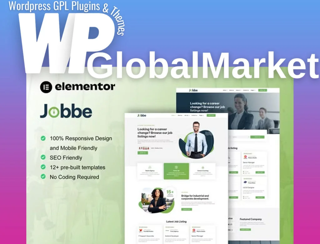 Jobbe – job listing and recruitment agency elementor template kit