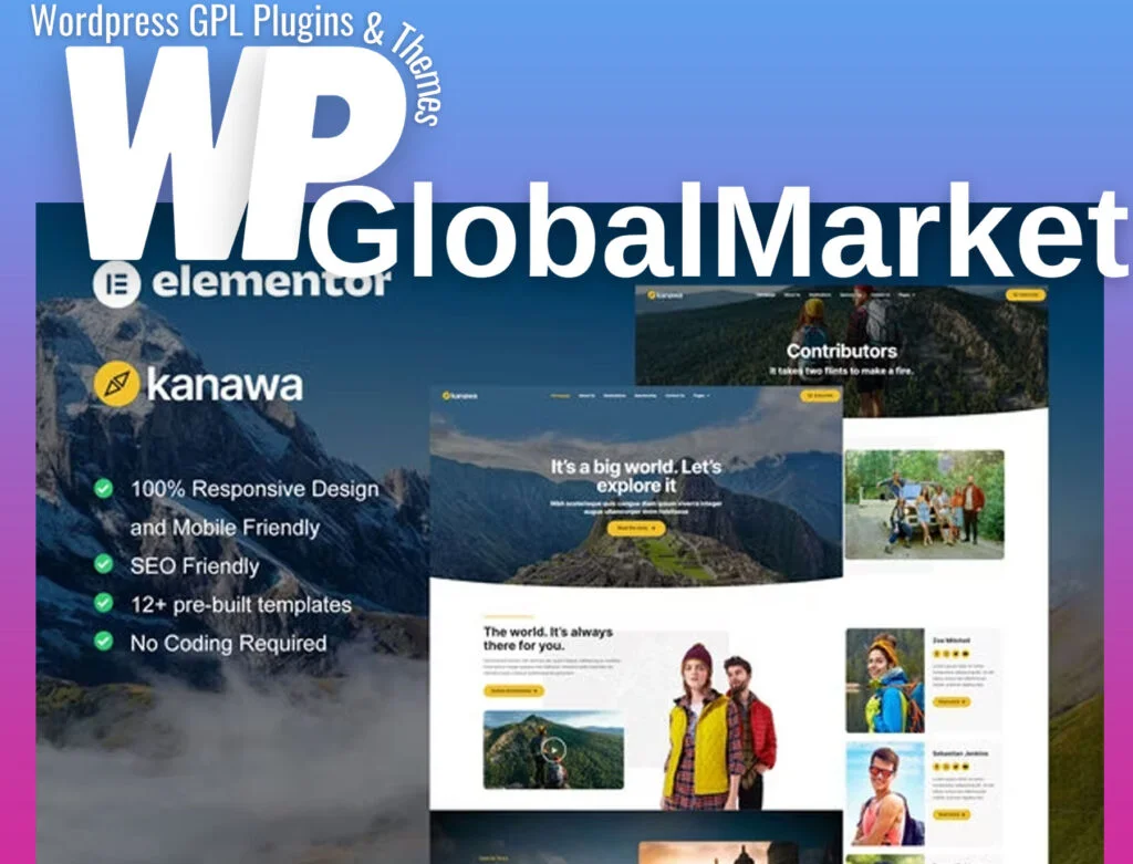 Kanawa – modern travel blog elementor template kit