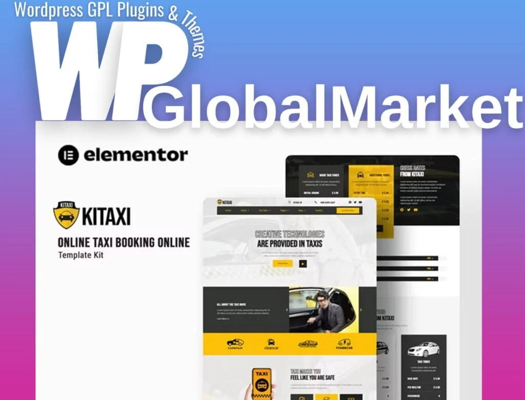 Kitaxi – online taxi booking elementor template kit