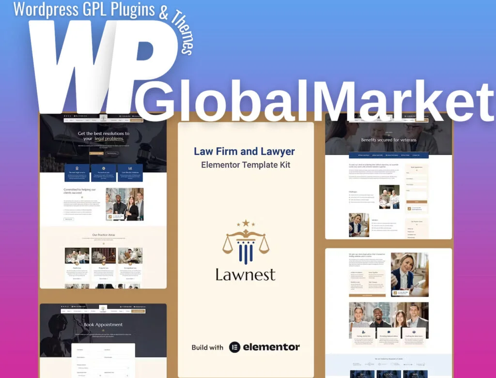 Lawnest – law firm and lawyer elementor pro template kit