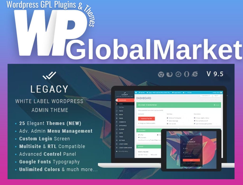 Legacy – White label WordPress Admin Theme