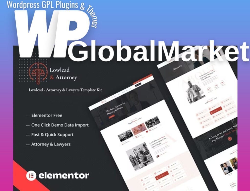 Lowlead – Attorney and Lawyers Elementor Template Kit