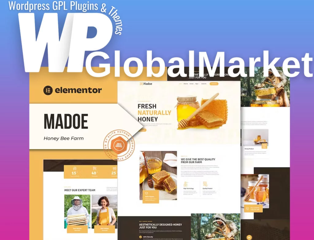 Madoe – honey bee farm elementor template kit