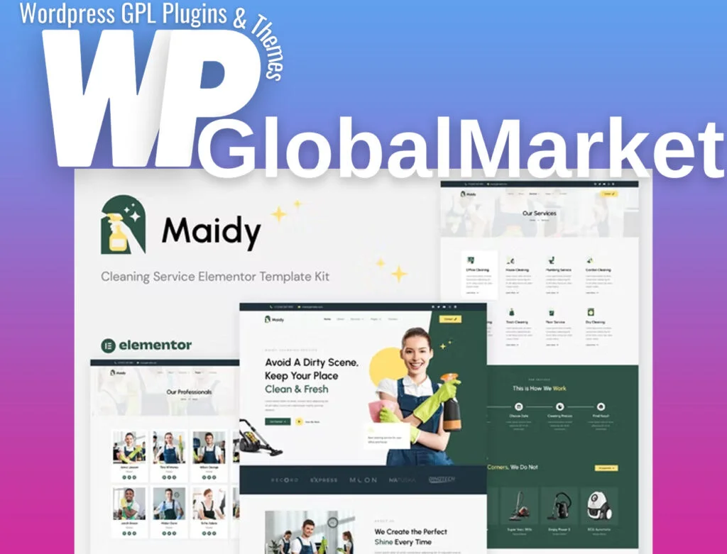 Maidy – cleaning service elementor template kit