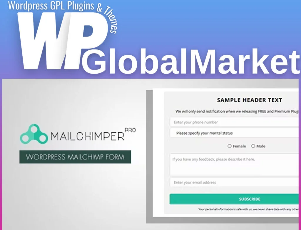 Mailchimper pro – wordpress mailchimp signup form