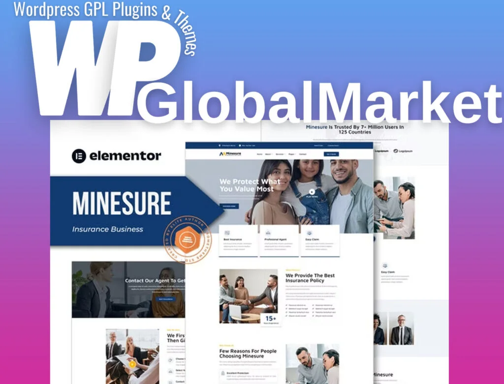 Minesure – insurance business elementor template kit