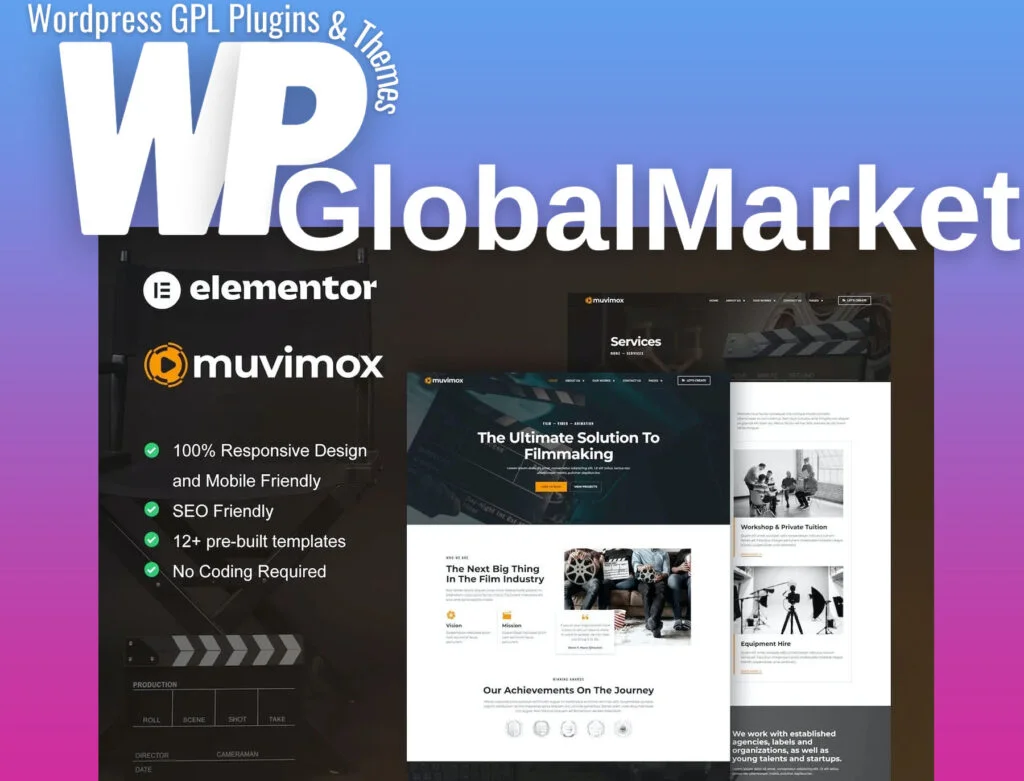 Muvimox – film maker and movie studio elementor template kit