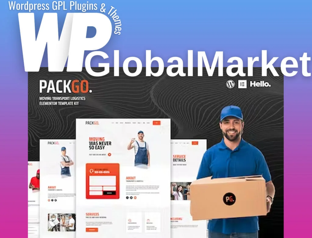 Packgo – moving transport logistics elementor template kit