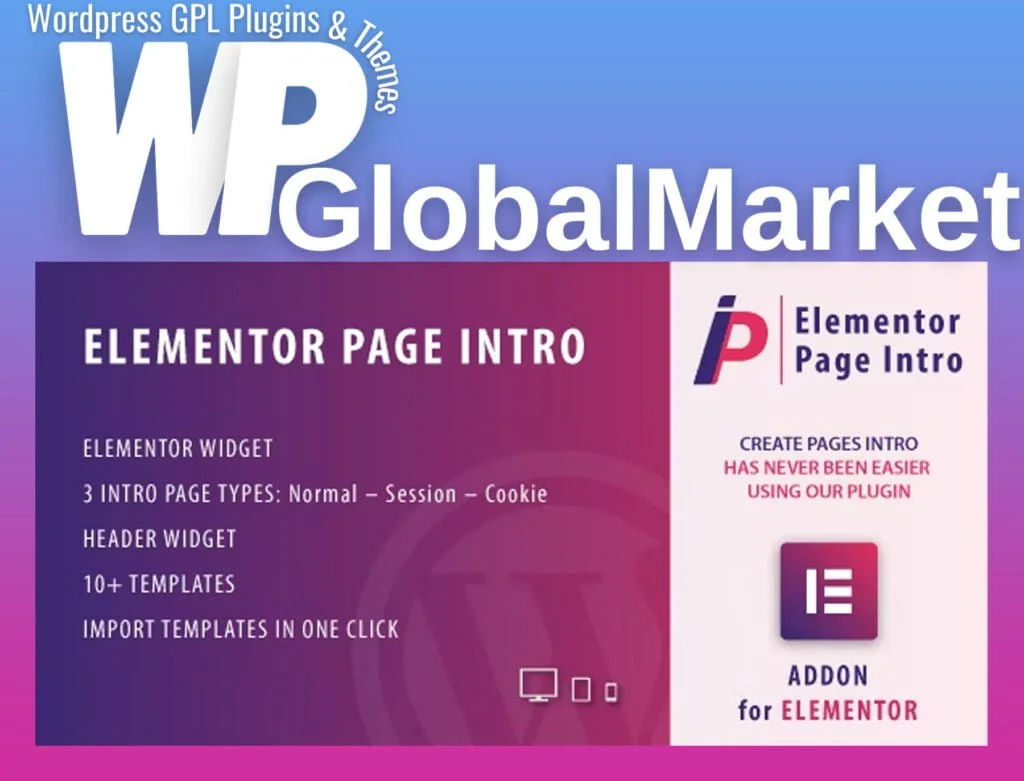 Page intro for elementor wordpress plugin