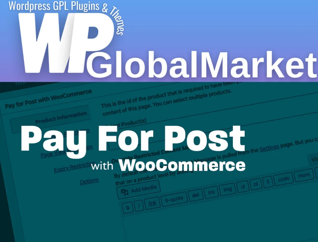 Pay for post with woocommerce premium