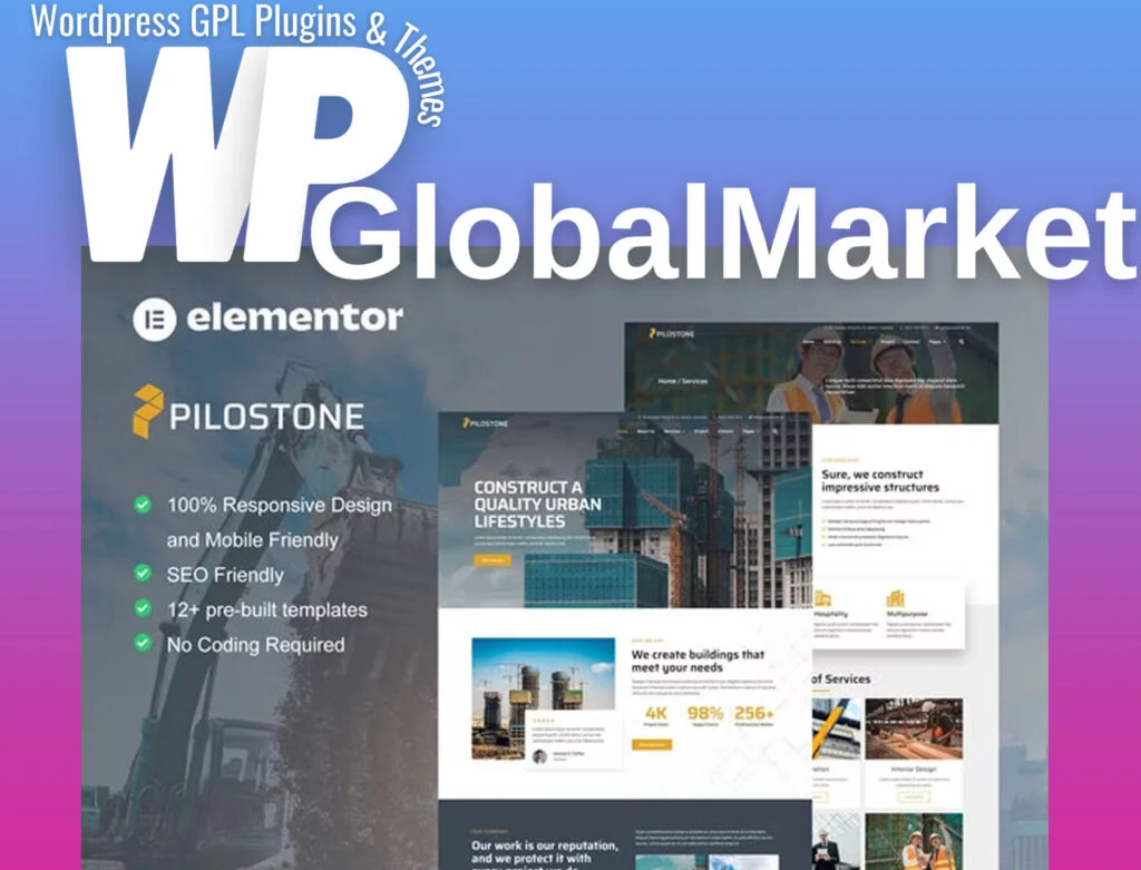 Pilostone – construction and building service elementor template kit