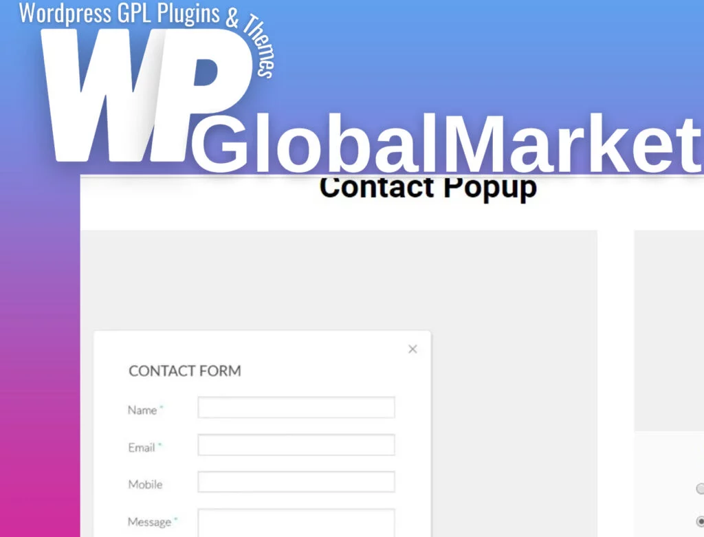 Popup builder contact form