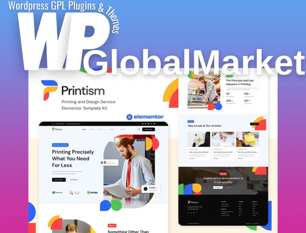 Printism – printing and design service elementor template kit