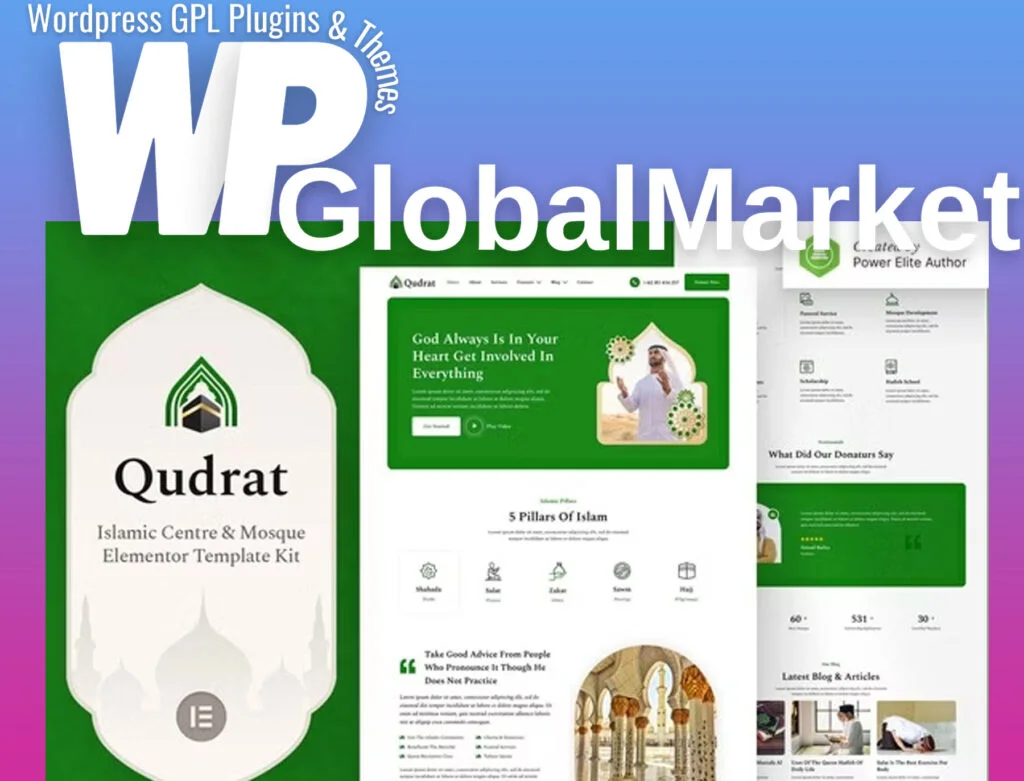 Qudrat – islamic center and mosque elementor template kit