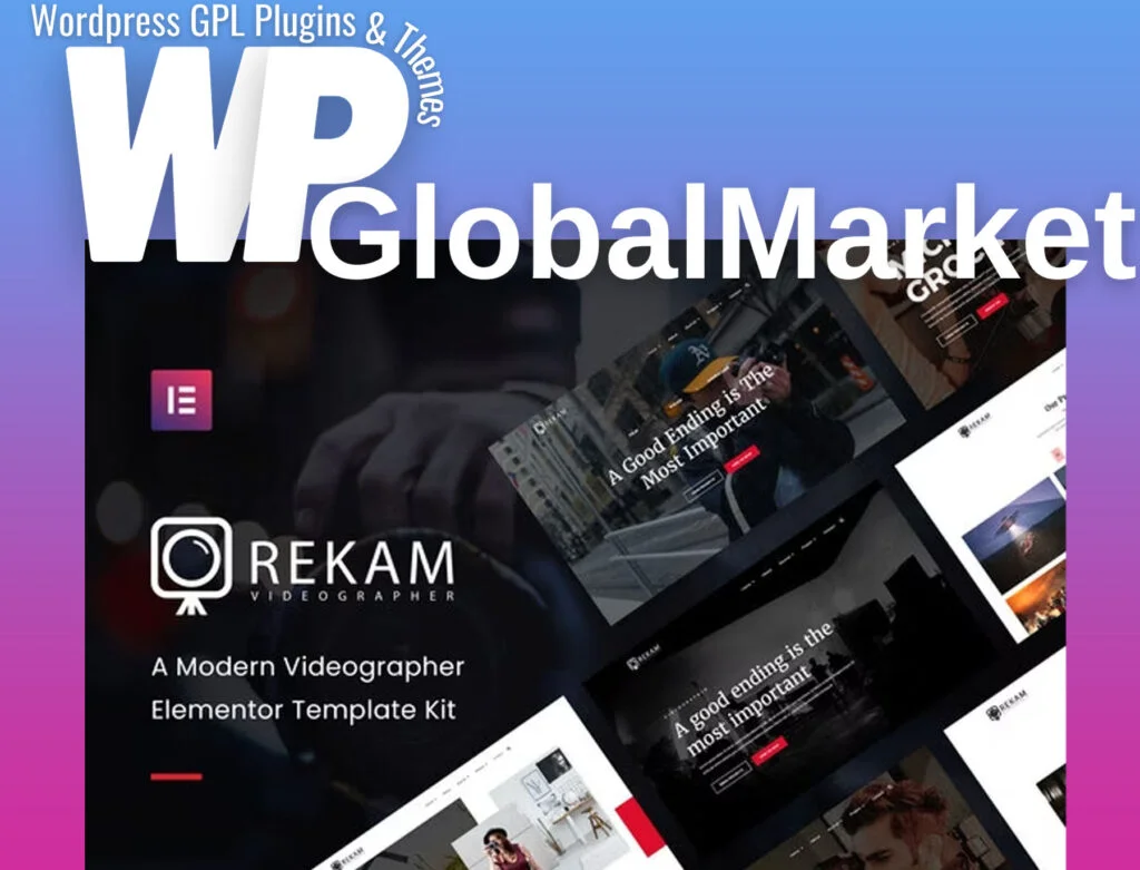 Rekam kit – modern videographer elementor template kit