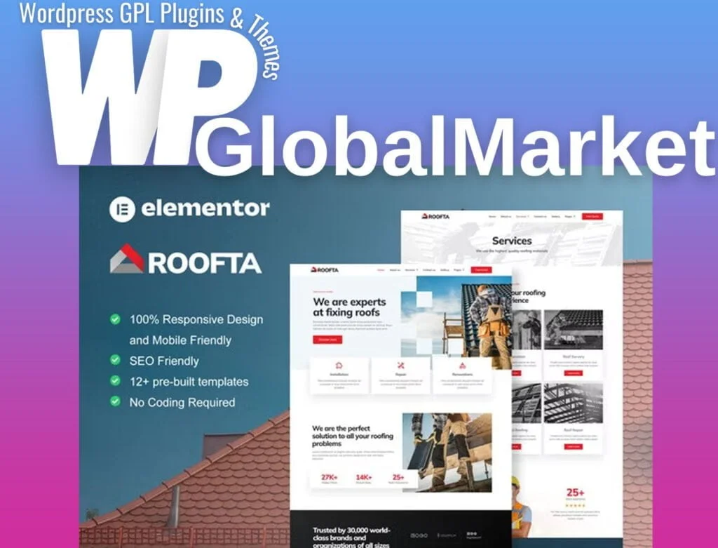 Roofta – roofing services elementor template kit