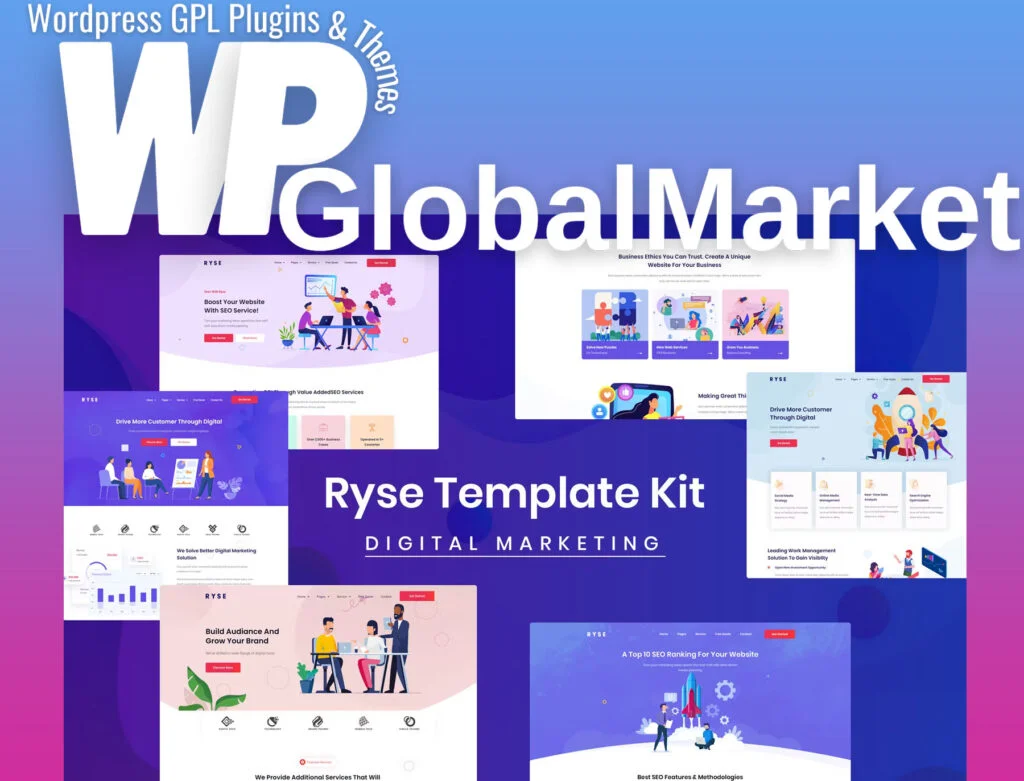 Ryse – seo & digital marketing elementor template kit