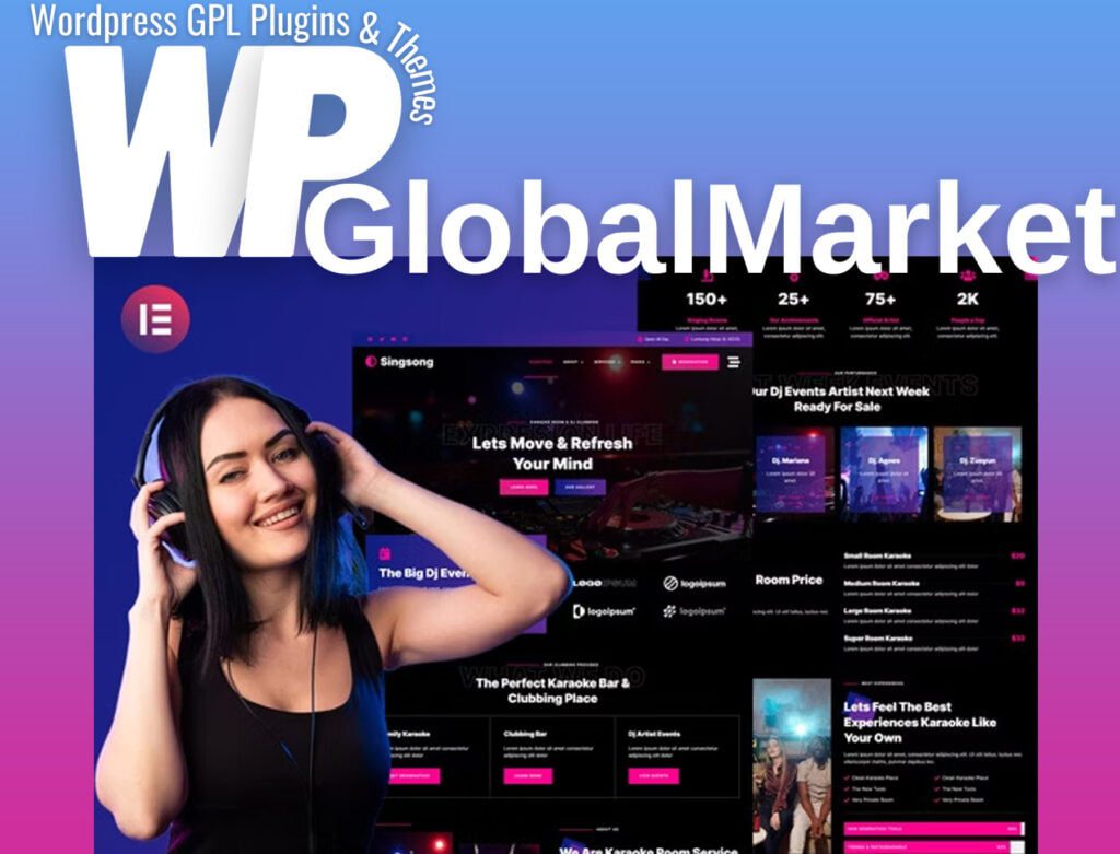 Singsong – Karaoke Rooms & Dj Clubbing Elementor Template Kit