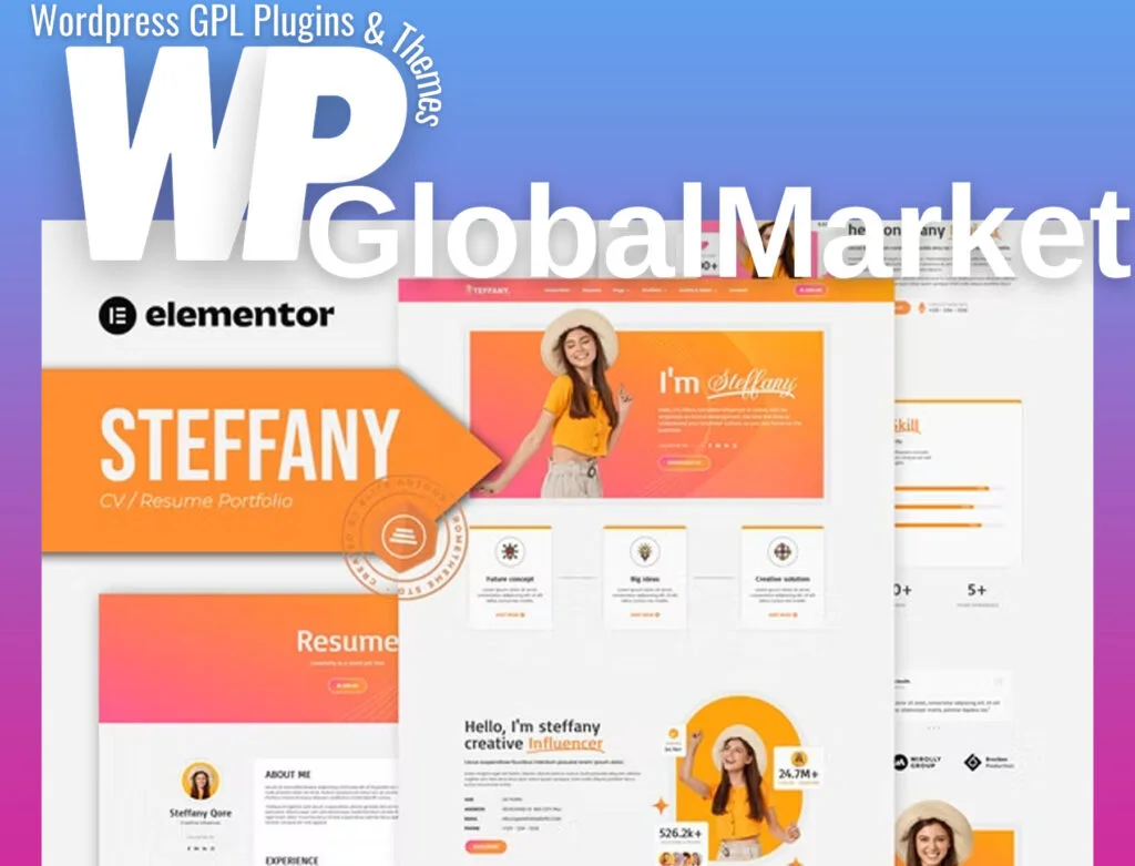 Steffany – cv resume elementor pro template kit