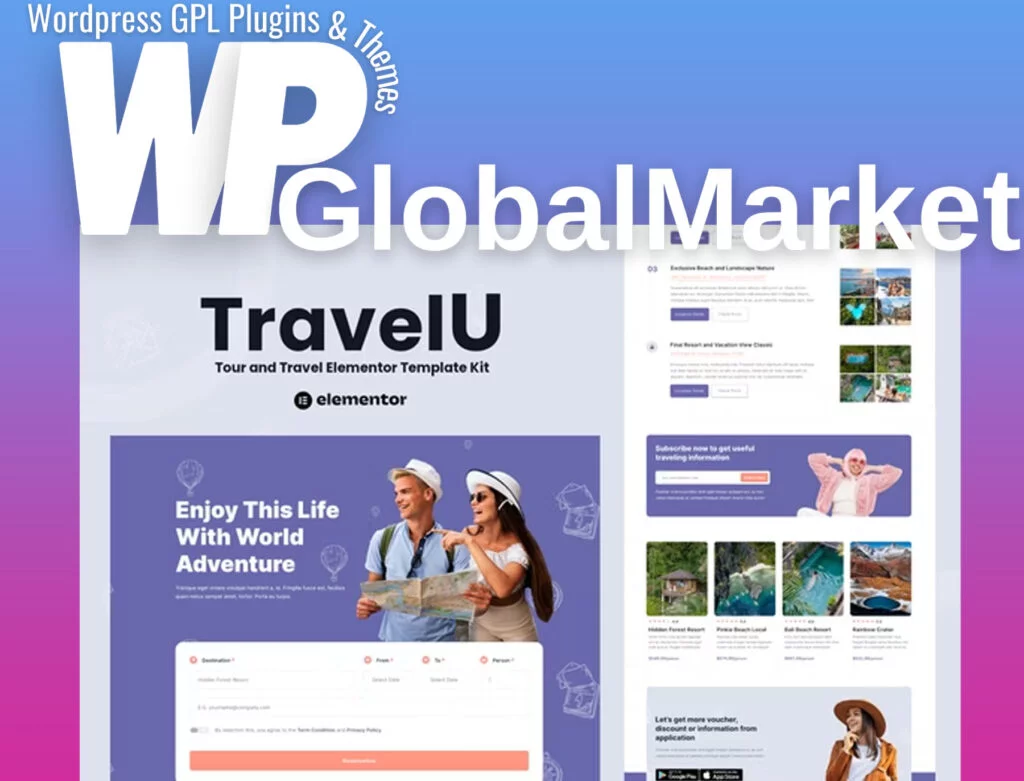 Travelu – tour and travel elementor template kit