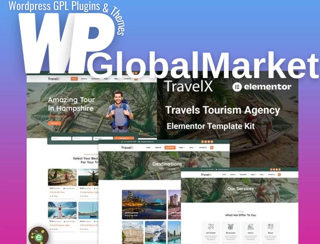 Travelx – travels tourism agency elementor template kit