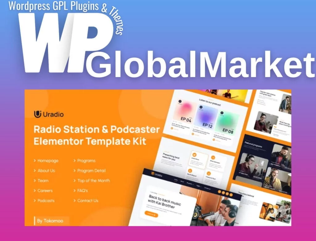 Uradio – radio station & podcaster elementor template kit