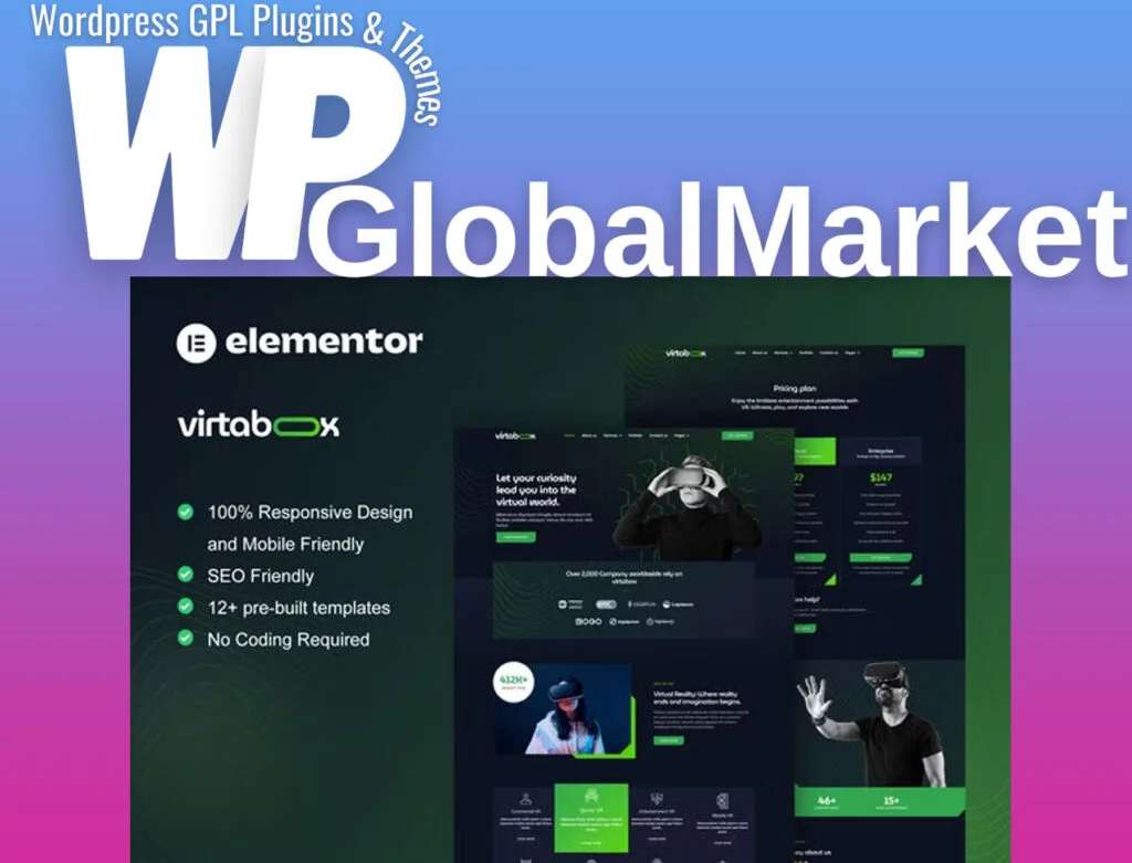 Virtabox – virtual reality services elementor template kit