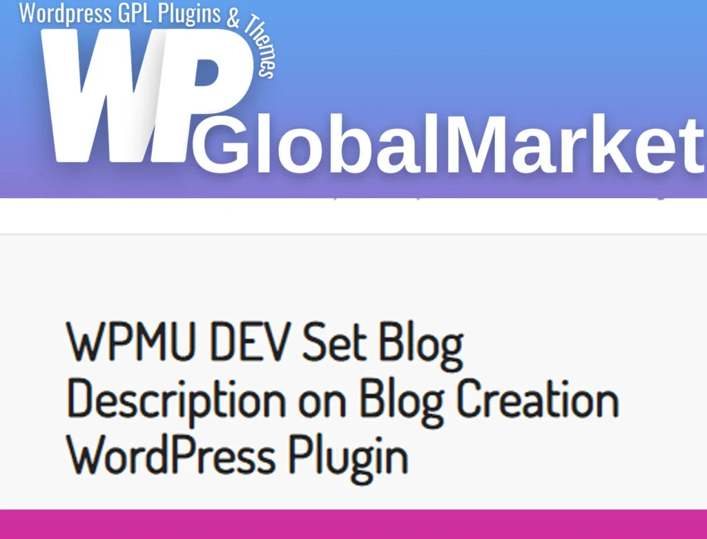 Wpmu dev set blog description