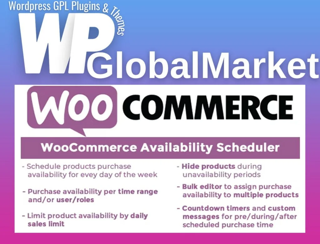 Woocommerce availability scheduler