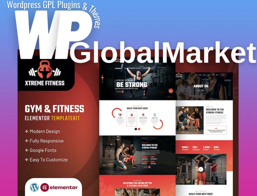 Xtreme fitness – elementor template kit