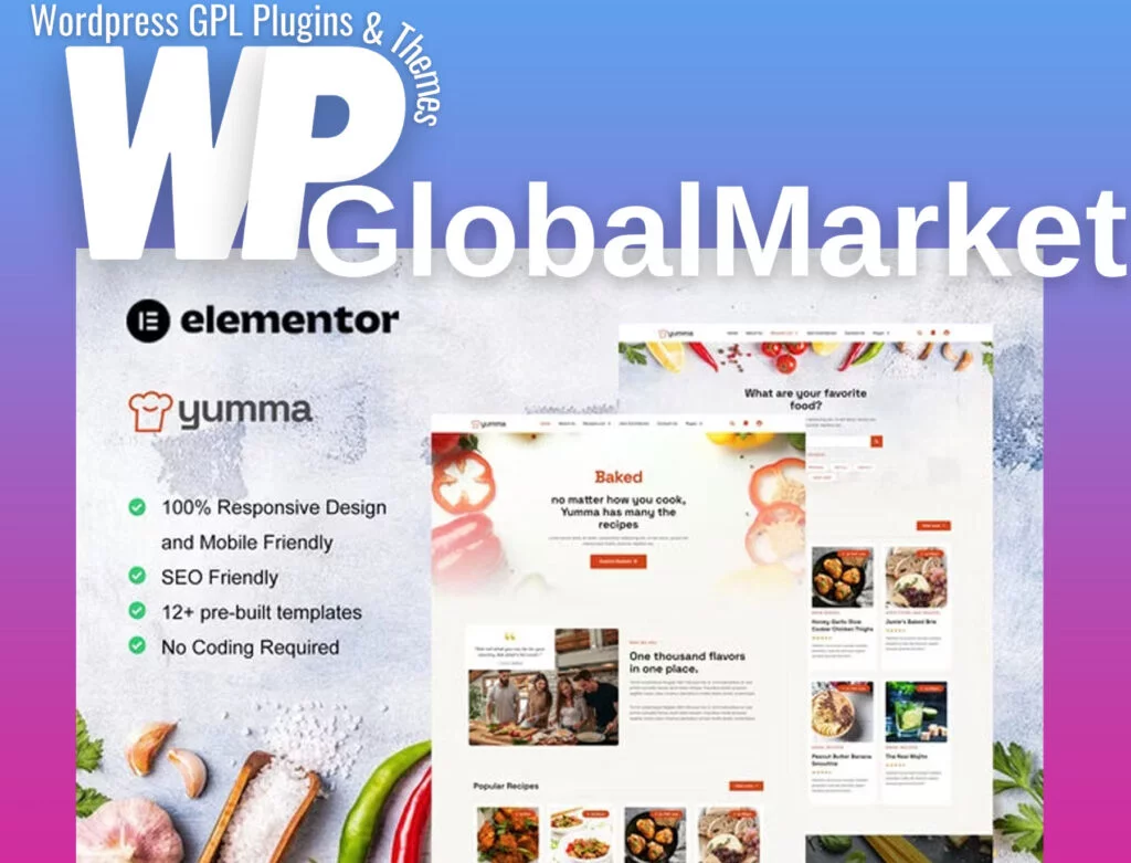 Yumma – food recipe elementor template kit