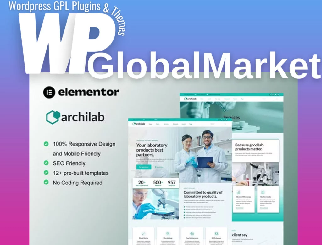 Archilab – research & laboratory elementor template kit