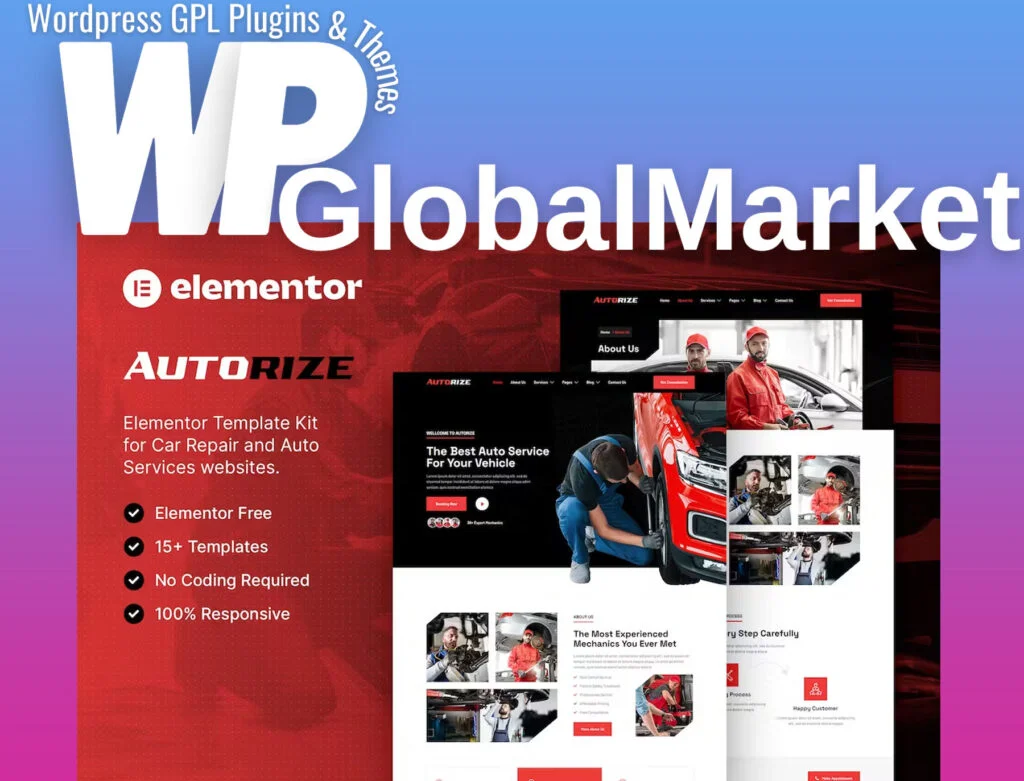 Autorize – car repair and auto services elementor template kit