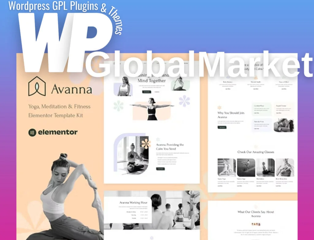 Avanna – yoga, meditation and fitness elementor template kit