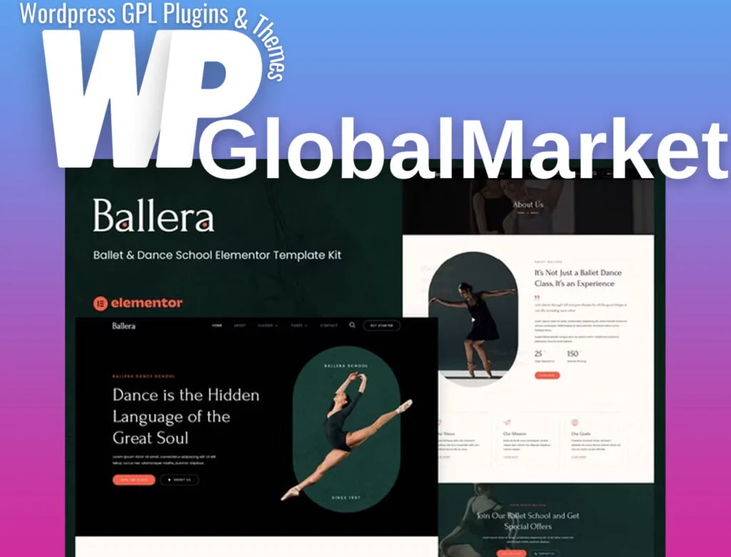 Ballera – ballet and dance school elementor template kit