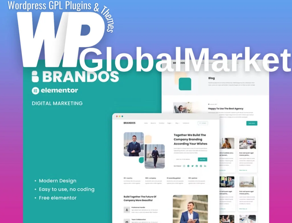 Brandos – digital marketing elementor template kit