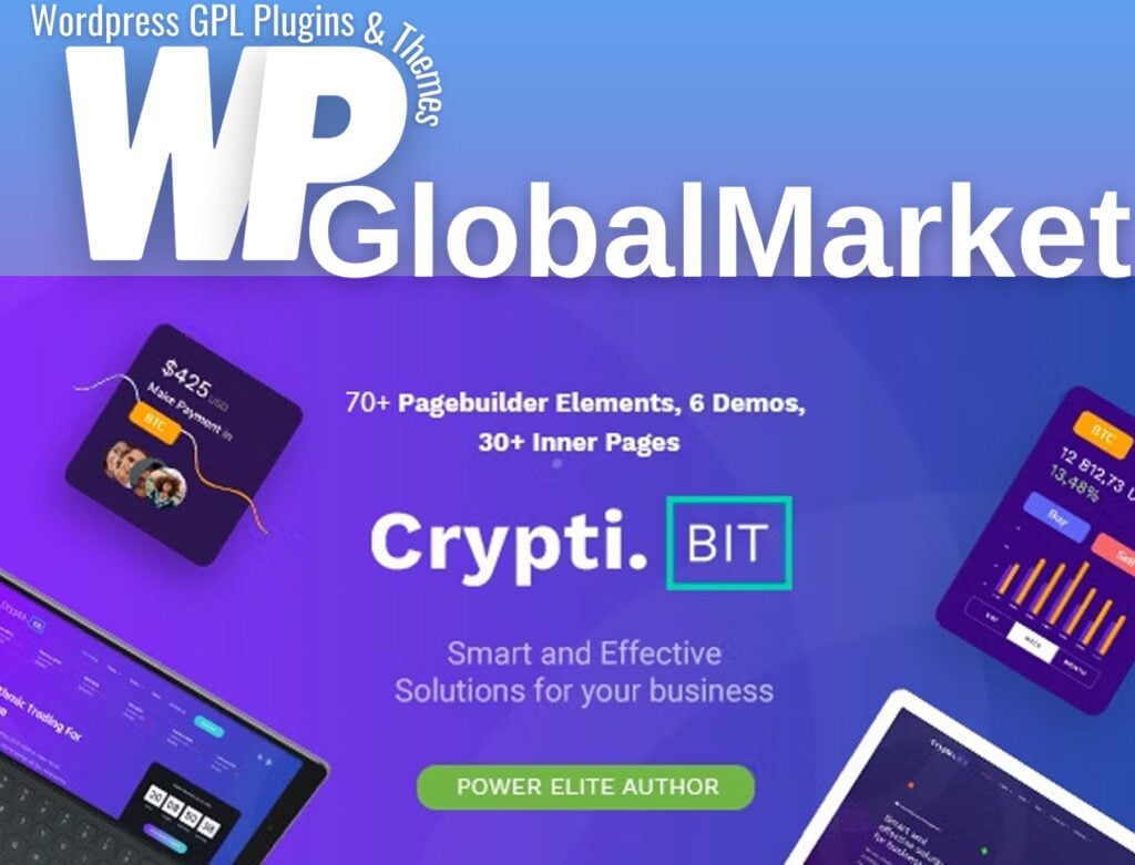 CryptiBIT – Technology, Cryptocurrency, ICO/IEO Landing Page WordPress Theme