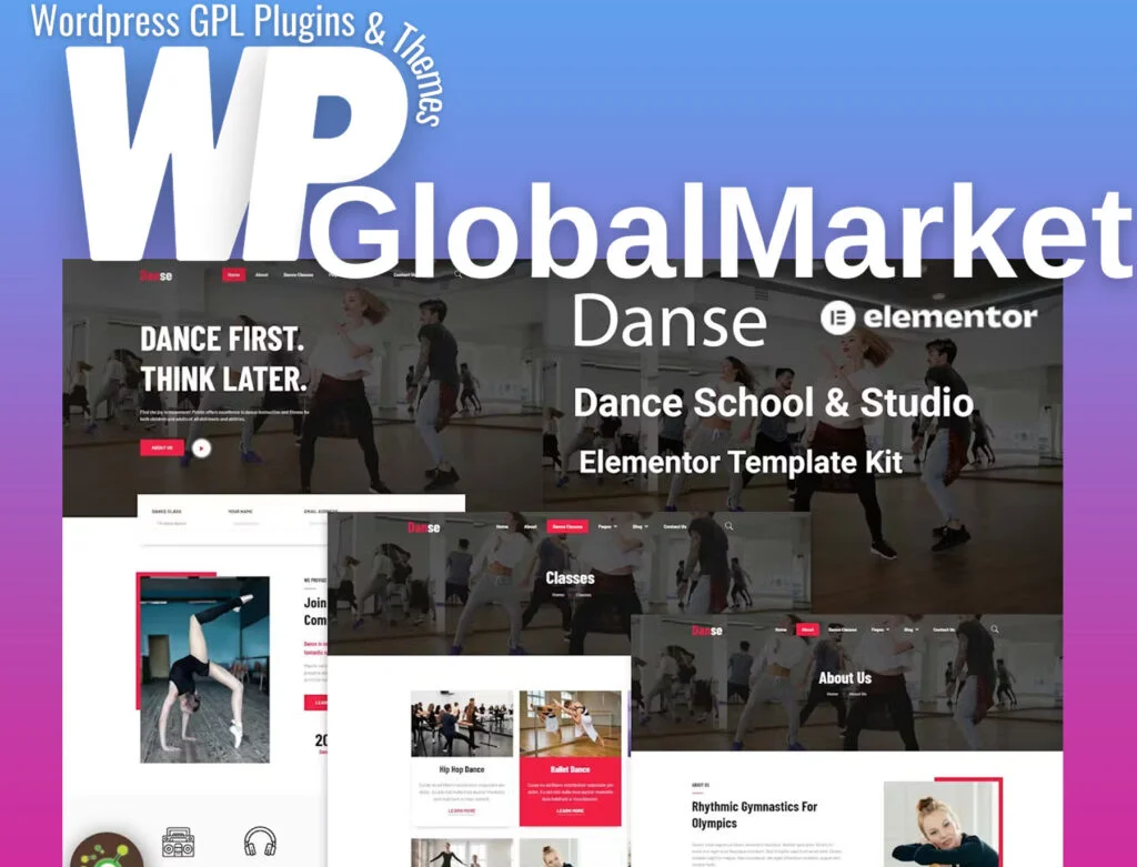 Danse – dance school and studio elementor template kit