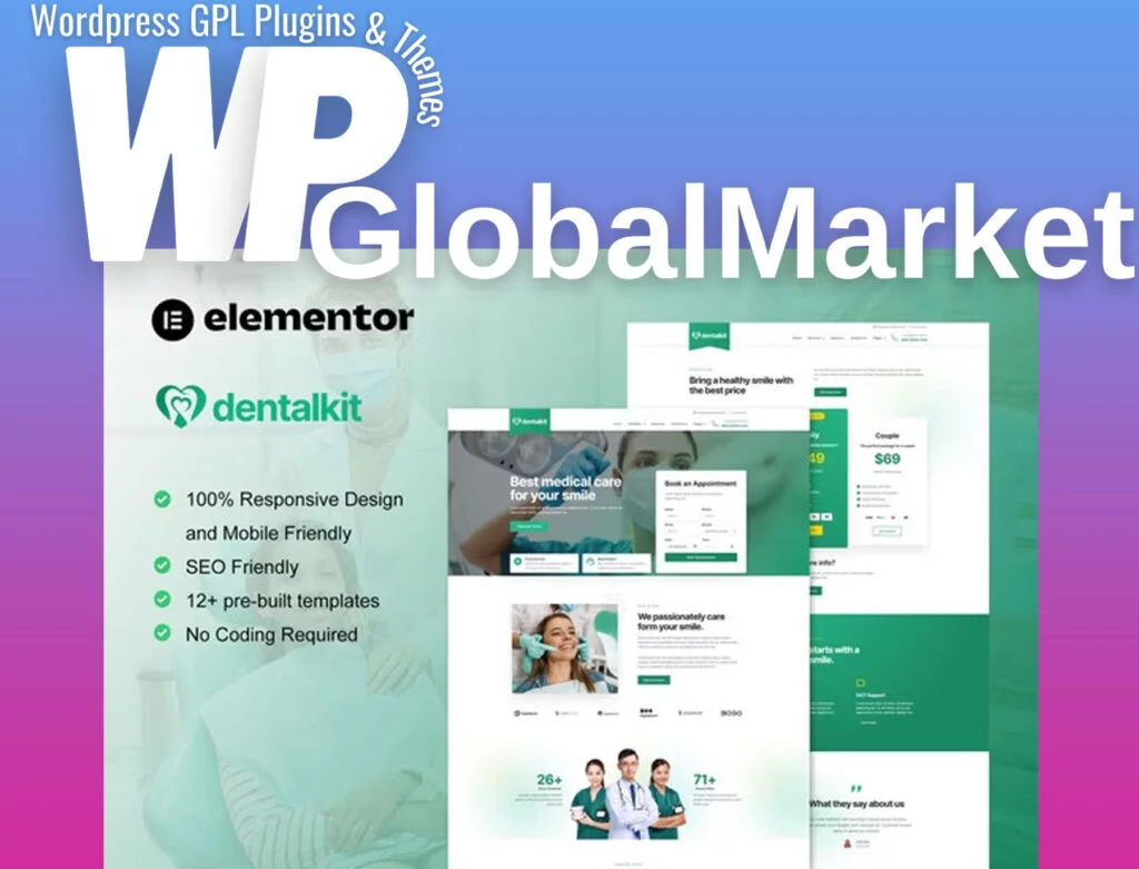 Dentalkit – dentist and medical service elementor template kit