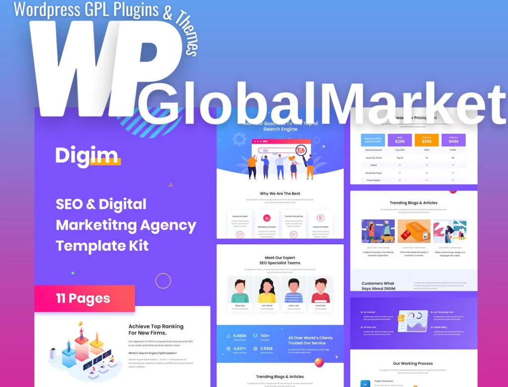 Digim – seo and digital marketing elementor template kit