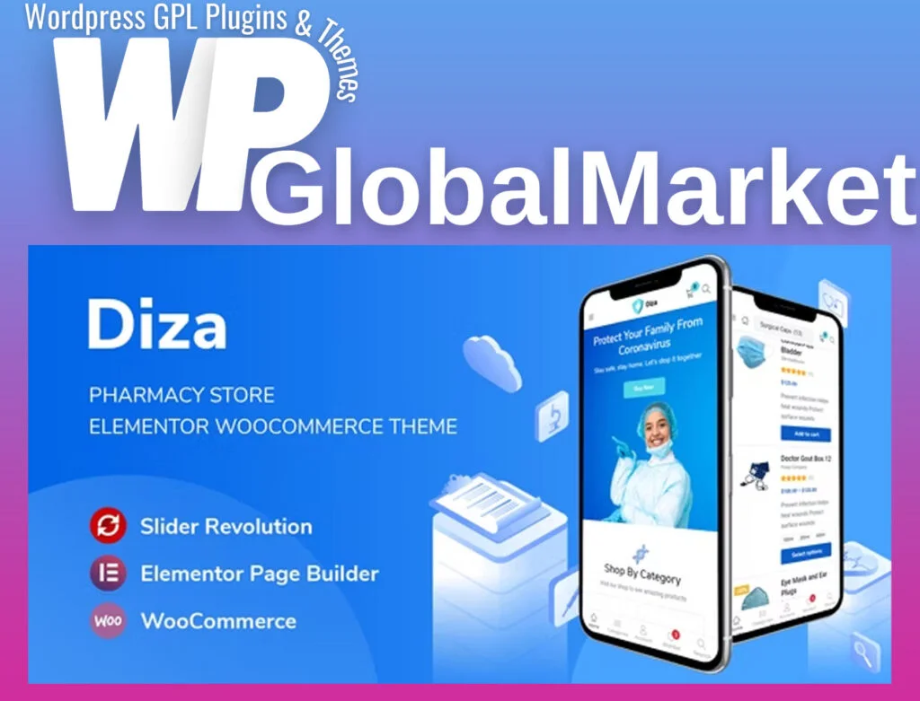 Diza pharmacy store elementor woocommerce theme