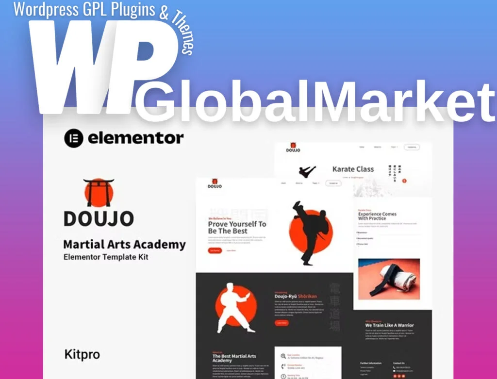 Doujo – martial arts academy elementor template kit